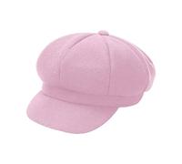 Chapeau Femme Automne et Hiver Chaud Mode Laine Béret Peintre Dome Tendance Chapeau Feutre Béret Basque, Rose, taille unique