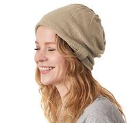 Chapeau Femme Bonnet Homme Slouchy - Beanie Ete de 100% Coton Casquette Chimio Bonnet Nuit Tombant Léger Beige