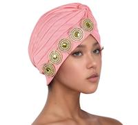 Chapeau Femme Hiver - Chapeau pour Femme Musulmane À Volants Turban De Chimiothérapie Contre Le Cancer Écharpe Châle (Watermelon Red One Size)