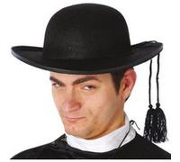 chapeau feutre noir pompoms curé adulte - guirca 13087 Noir G