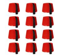 Chapeau Fez en feutre rouge avec pompon noir - Lot de 1 - Couvre-chef emblématique turc et arabe - Parfait pour les voyages dans le temps, les déguisements de médecin, les thèmes de la guerre froide