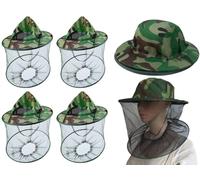 Chapeau Filet Chapeau De PêChe,4 pièces Chapeau De Masque Anti-Moustique ExtéRieur,Chapeau Avec Moustiquaire,Filet Repoussant Les Insectes,Mosquito TêTe Filets Moucheron