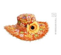 Chapeau Flower Power Orange - Accessoire - Adulte - Mixte