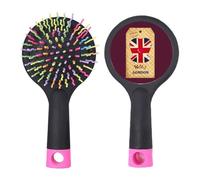 Chapeau formel UK London Stamp Britain Salon Brosse à cheveux démêlante Base coussin