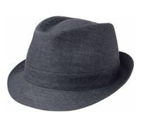 Stetson Chapeau Geneva Trilby en Lin Femme/Homme - Made in Italy Tissu D'Ete de Soleil avec Doublure Ete Printemps-ete - 61 cm Denim
