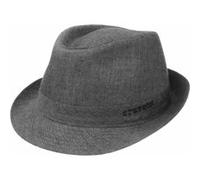 STETSON Chapeau Geneva Trilby en Lin Femme/Homme - Made in Italy Tissu d'été de Soleil avec Doublure Été Printemps-été - 59 cm Gris