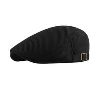 Chapeau gentilhomme Newsboy chapeau respirant maille plate béret conducteur casquette arrière chapeaux hommes, Noir , Taille unique