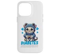 Chapeau Grenouille Mignon pour sensibiliser au diabète et Chat Bleu Coque pour iPhone 14 Pro Max
