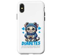 Chapeau Grenouille Mignon pour sensibiliser au diabète et Chat Bleu Coque pour iPhone X/XS
