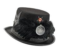Chapeau haut-de-forme à ailes à plumes - Léger - Accessoire de fête d'Halloween - Réutilisable - Style gothique