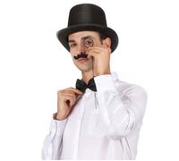 DEGUISE TOI - Chapeau haut de forme noir rétro adulte - Chapeau - Taille Unique - Noir - Accessoires pour déguisement - Polyester - Laver à la main - Halloween-carnaval