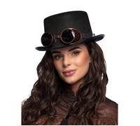Chapeau Haut-de-Forme Adulte Steam Punk avec Lunettes - BOLAND - Steamgoggles - Mixte - Noir - Intérieur