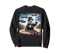 Chapeau Haut-de-Forme Amusant Groundhog Taking a Selfie UFOs Groundhog Day Sweatshirt