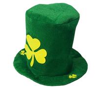 Chapeau haut-de-forme amusant pour la fête de patricks - Accessoires festifs pour spectacles de scène - Coiffe trèfle mignon - Chapeau vert pour nouveau-né