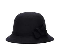Chapeau haut de forme automne-hiver, chapeau de pêcheur for femme, élégant et polyvalent for mariage à l'église Pour les Fêtes, au Quotidien(Black)