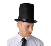 Chapeau Haut-de-Forme Canotier Noir Style Magicien Ringmaster Victorien