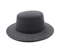 Chapeau Haut de Forme Chapeaux feutrés for garçons et filles, casquettes de Jazz à dessus plat, chapeaux robe formelle, automne hiver(Dark Grey)