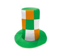 Chapeau haut-de-forme de leprechaun vert de luxe pour adulte - Accessoires de St Patrick - Chapeau en velours - Taille unique - Accessoire de déguisement irlandais pour homme et femme (taille unique)
