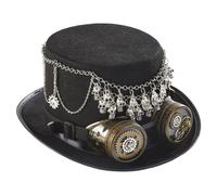 Chapeau haut-de-forme de tête de mort effrayant réglable Steampunk | Chapeau haut-de-forme steampunk pour adultes et femmes pour amateurs de photographie, carnaval, bal masqué