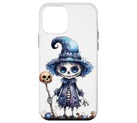 Chapeau Haut-de-Forme Effrayant Squelette Bleu Halloween Récolte d'automne Coque pour iPhone 12 Mini