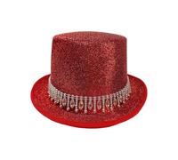 Chapeau haut-de-forme en cristal pour festival musical pour adulte, chapeau de fête unisexe, couvre-chef, spectacle, jeu de rôle, chapeaux hauts élégants casquettes de cérémonie