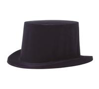 CHAPEAU HAUT-DE-FORME FLOQUÉ NOIR ADULTE