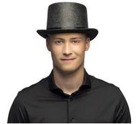 chapeau haut-de-forme gala noir pailleté adulte - boland 04162 Noir G