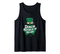 Chapeau haut de forme irlandais avec trèfle à motif de trèfle Dublin Irlande Voyage Débardeur
