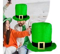 Chapeau haut de forme Leprechaun vert, chapeau de la Saint Patrick, Chapeau haut de forme Leprechaun vert avec boucle, de lutin de luxe, chapeaux de costume de Saint Patrick pour adolescents