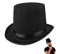 Chapeau Haut de Forme Noir Steampunk - Chapelier Fou - Pour Hommes Adultes - 6,3 Pouces de Haut