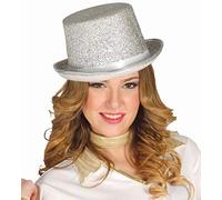 Chapeau Haut de Forme Paillettes Luxe Argent