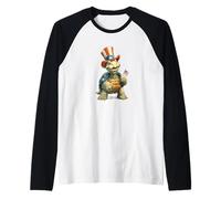 Chapeau Haut-de-Forme Patriotique avec Tortue Amusante Manche Raglan