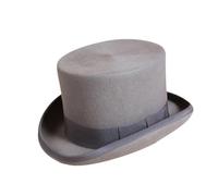 Chapeau haut de forme plat en laine pour homme Fedora Chapeaux Panama Magicien Chapeaux Steampunk Unisexe Élégant Chapeau de fête Gris S 54-56 cm, gris, Taille unique
