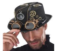 Chapeau haut-de-forme steampunk - Accessoires de costume en feutre | Chapeau steampunk victorien | Accessoire de costume rétro élégant pour cosplay, fêtes, festivals, théâtre, photographie et