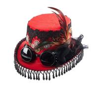 Chapeau haut-de-forme unisexe avec lunettes de Steampunks - Chapeau Fedoras élégant pour cosplay, fête, bal masqué, steampunks pour festival de musique