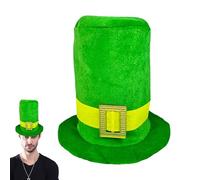 Chapeau haut-de-forme vert | Chapeau haut-de-forme de leprechaun vert avec boucle | Chapeau haut-de-forme de la Saint-Patrick pour adultes, hommes, femmes