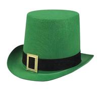 Chapeau haut de forme vert irlandais vert pour la Saint-Jour - Visière à vis (vert, taille unique)