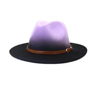 Chapeau haut de gamme de couleur dégradé classique hommes femmes chapeaux de fête vintage jazz panama Fedora feutre casquette, Couleur 3, M