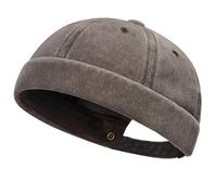 Chapeau hip-hop sans bord pour tralutier - Pour l'extérieur, style hip-hop - Unisexe - Style décontracté - Pour un usage quotidien - Casquettes de rue vintage, marron, Taille unique