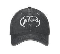 Chapeau Hip Hop Vintage Blanc Avis décès Logo Death Metal Casquette Baseball Hommes détresse Denim Snapback Casquette des années 80 Musique Bande Golf déstructuré Chapeau Souple Cadeau d’Anniversaire