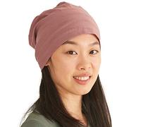 Chapeau Homme 100% Coton Leger - Bonnet Chimio Femme Ete Souple Slouchy Beanie Hat Protection Cheveux Nuit Rose L