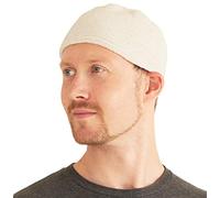 Chapeau Homme Bonnet Court Islam - Kufi Beanie Crane Chauve en Coton Elastique Skull Cap Mode Ajusté Fait À La Main en 2 Tailles Blanc