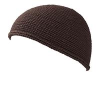 Chapeau Homme Bonnet Court Islam - Kufi Beanie Crane Chauve en Coton Elastique Skull Cap Mode Ajusté Fait À La Main en 2 Tailles Brun Foncé