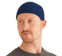 Chapeau Homme Bonnet Court Islam - Kufi Beanie Crane Chauve en Coton Elastique Skull Cap Mode Ajusté Fait À La Main en 2 Tailles Marine