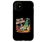 Chapeau humoristique en aluminium UFO Chicken Area 51 UAP Coque pour iPhone 11
