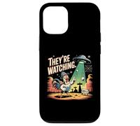 Chapeau humoristique en aluminium UFO Chicken Area 51 UAP Coque pour iPhone 12/12 Pro