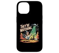 Chapeau humoristique en aluminium UFO Chicken Area 51 UAP Coque pour iPhone 14