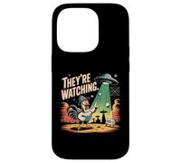 Chapeau humoristique en aluminium UFO Chicken Area 51 UAP Coque pour iPhone 14 Pro