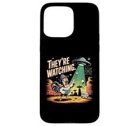 Chapeau humoristique en aluminium UFO Chicken Area 51 UAP Coque pour iPhone 15 Pro Max