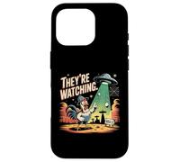 Chapeau humoristique en aluminium UFO Chicken Area 51 UAP Coque pour iPhone 16 Pro